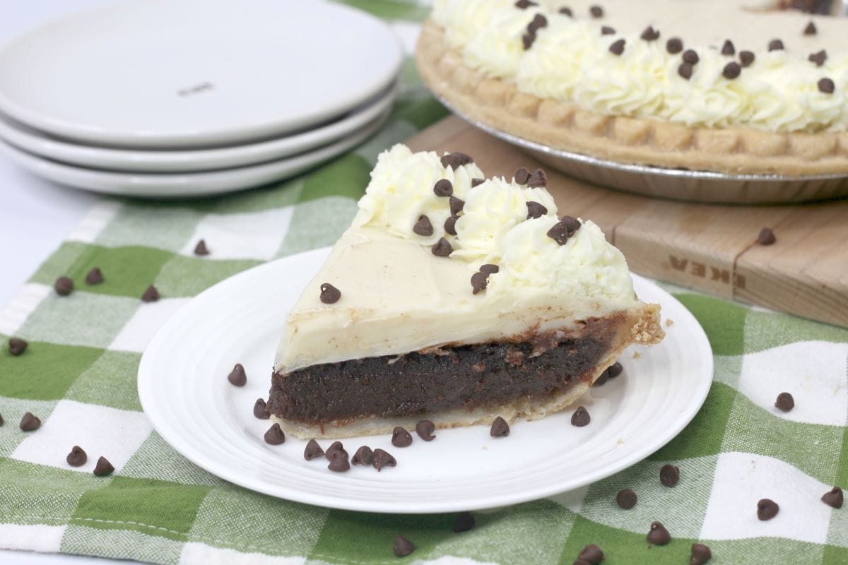 Double Chocolate Pie on a plate