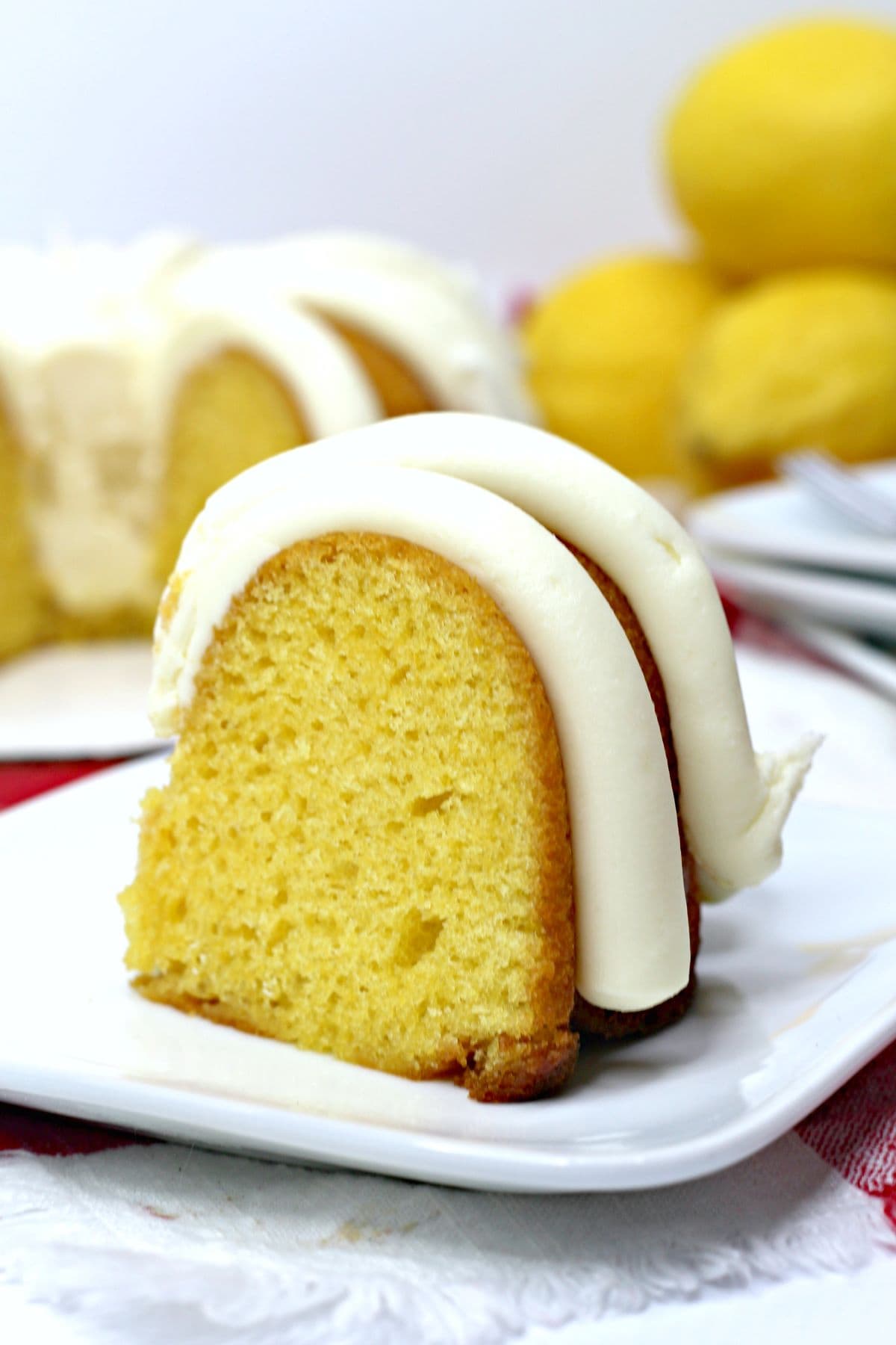Easy Lemon Bundt Cake on a plate