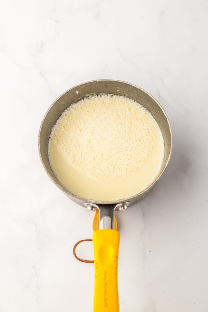 white gelatin in a pan