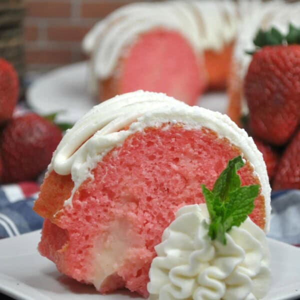Strawberry And Cream Bundt Poke Cake