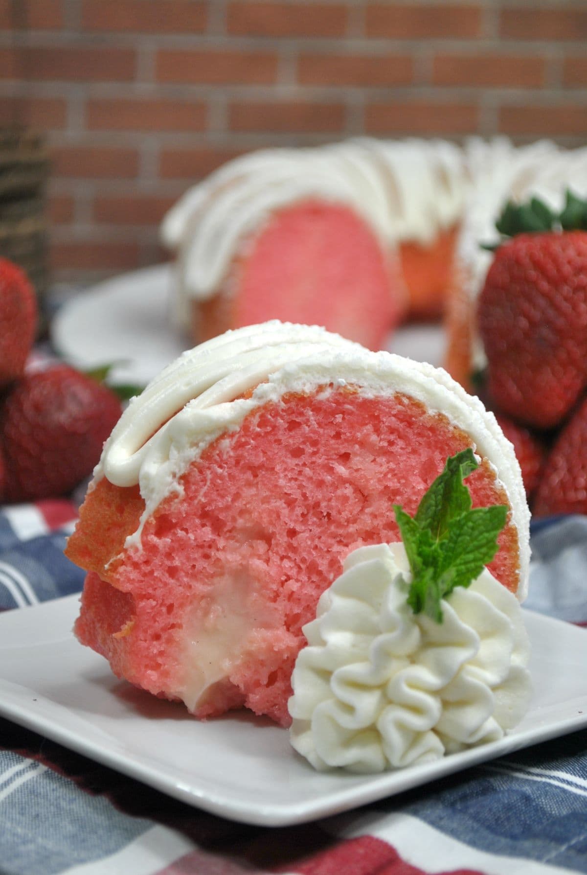Strawberry And Cream Bundt Poke Cake