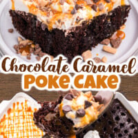 Chocolate Caramel Poke Cake pin