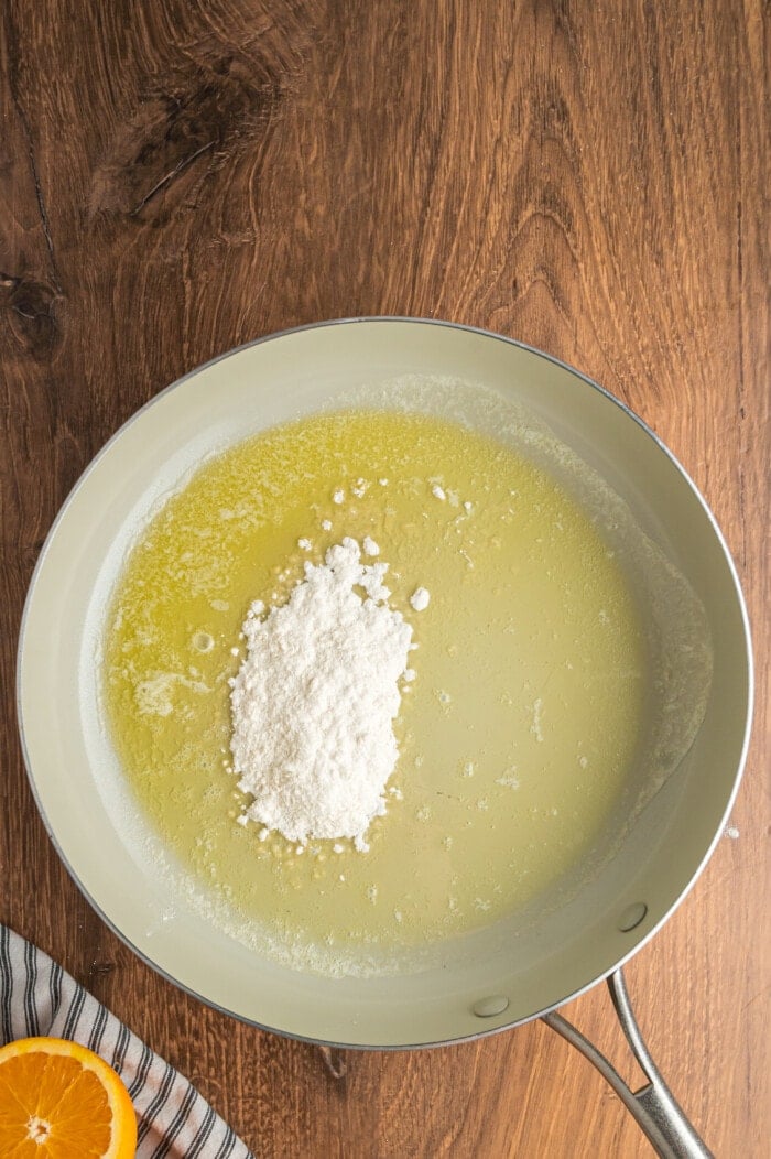 flour and butter in a pan