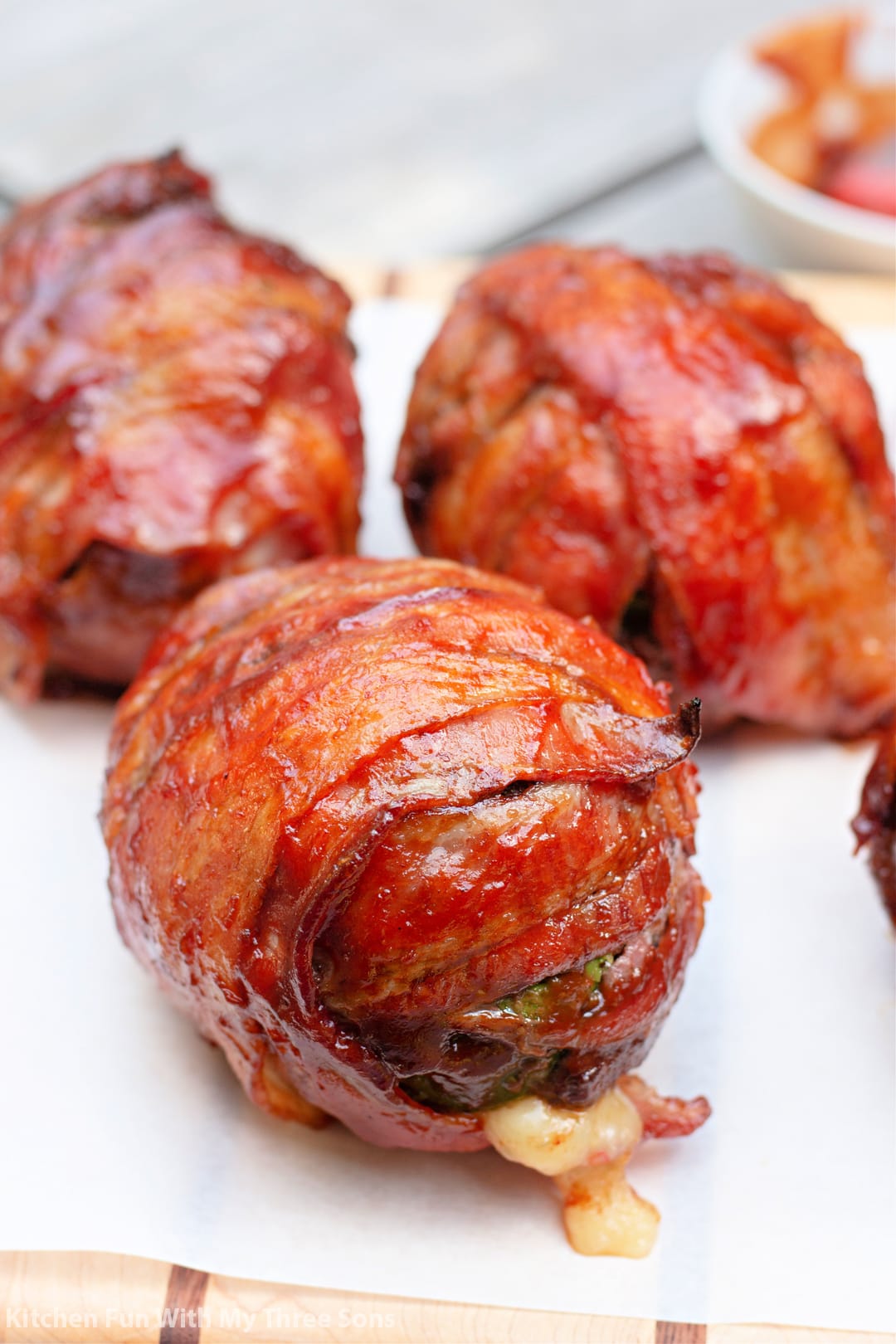 freshly grilled BBQ Bacon Wrapped Stuffed Avocados
