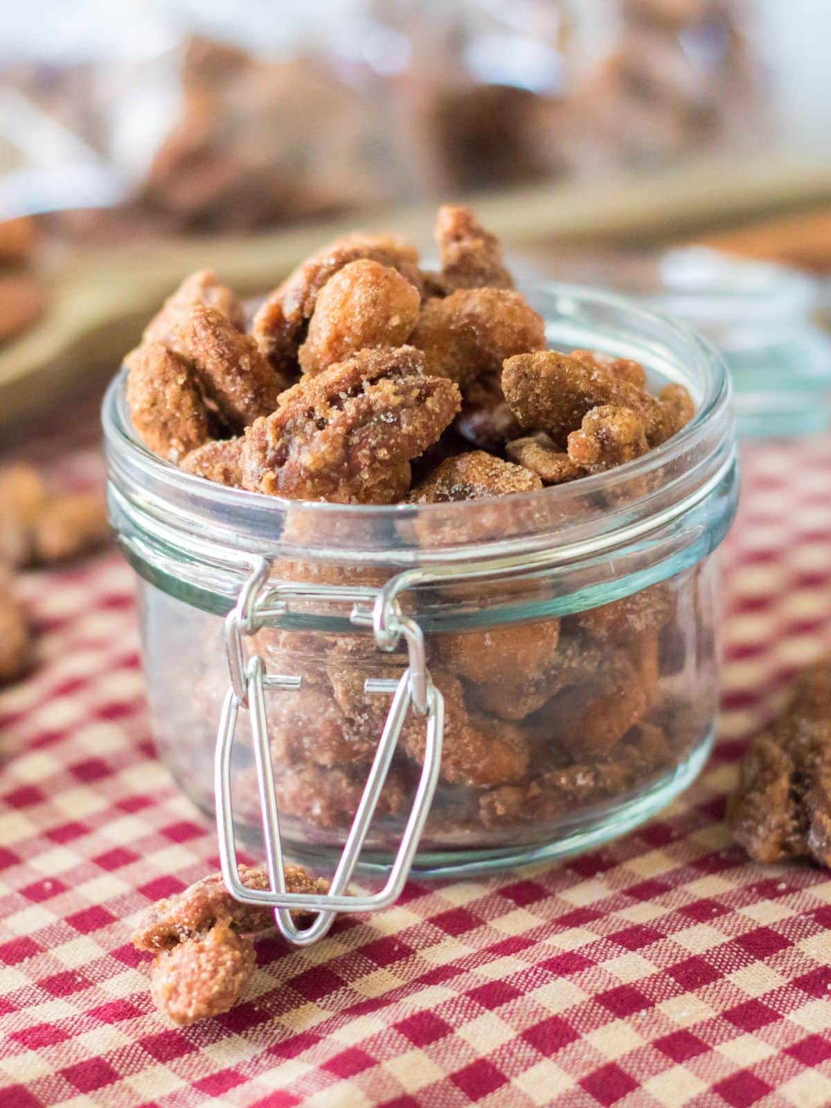 Candied Nuts in a clear jar