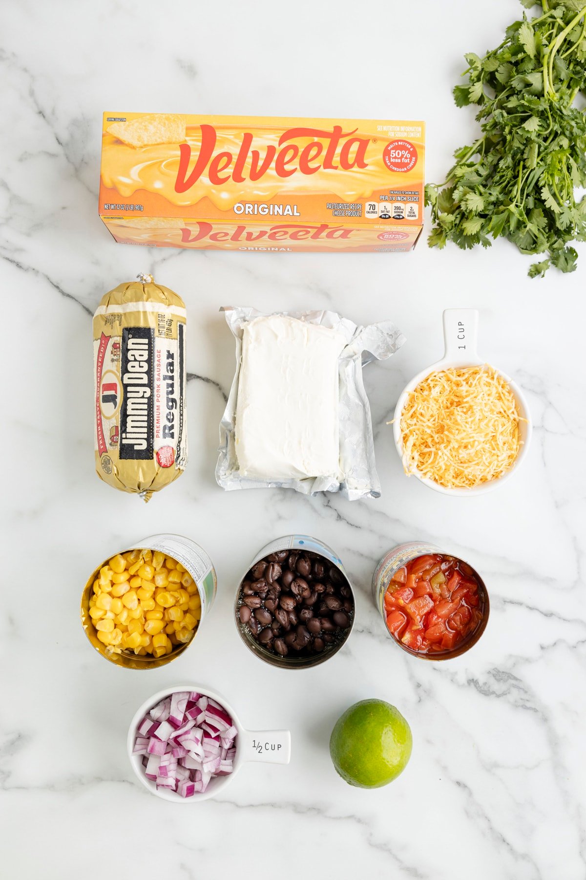 Ingredients for Cowboy Queso recipe.