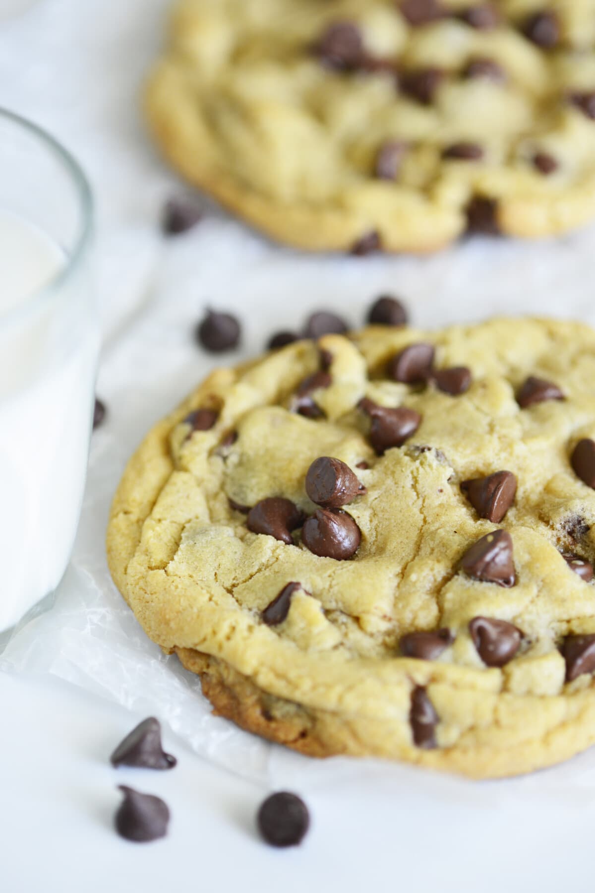 Small Batch Chocolate Chip Cookies for Two close up