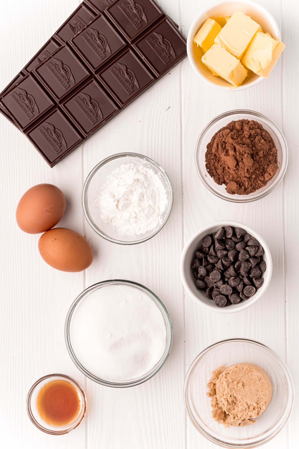 ingredients for brownies