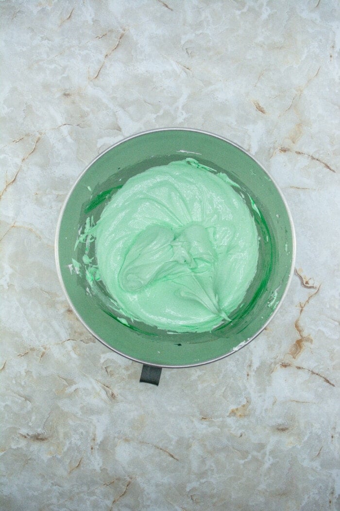 green dyed meringue