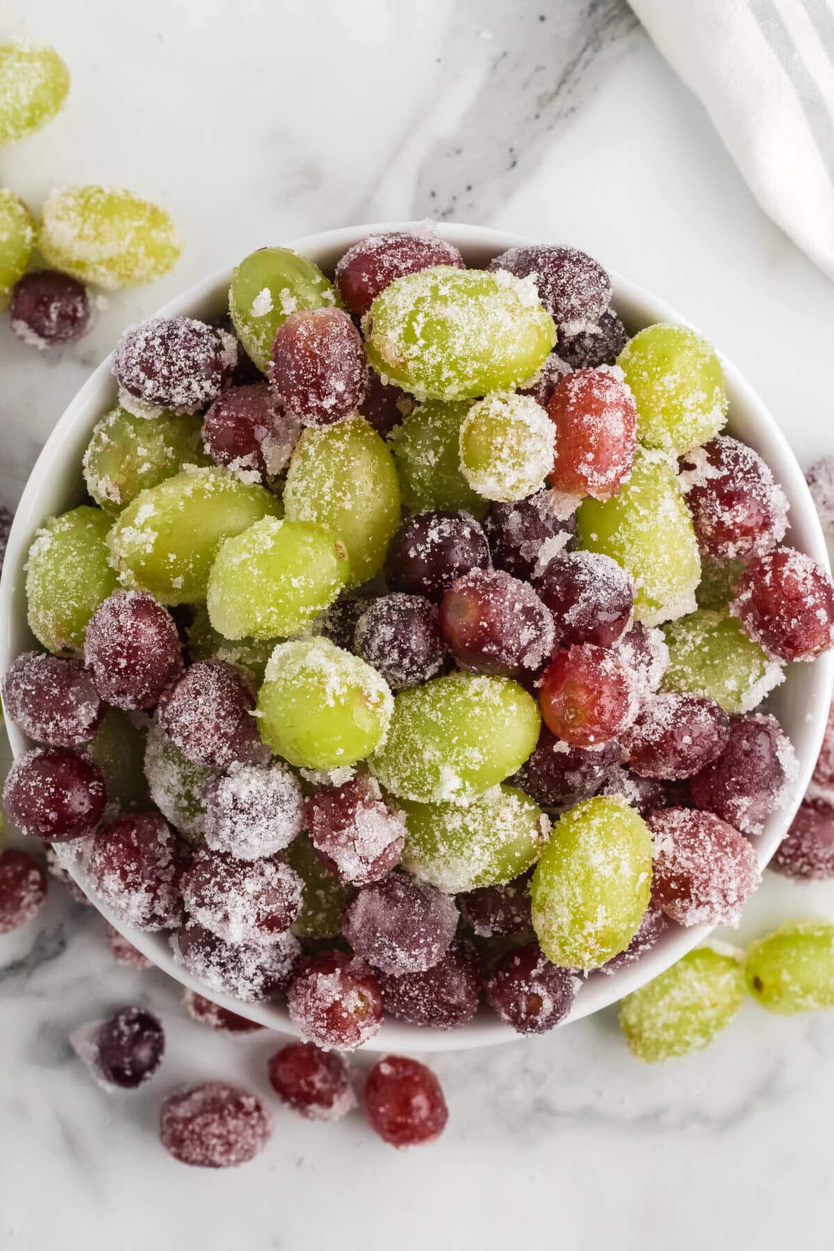 Prosecco Grapes in bowl top view