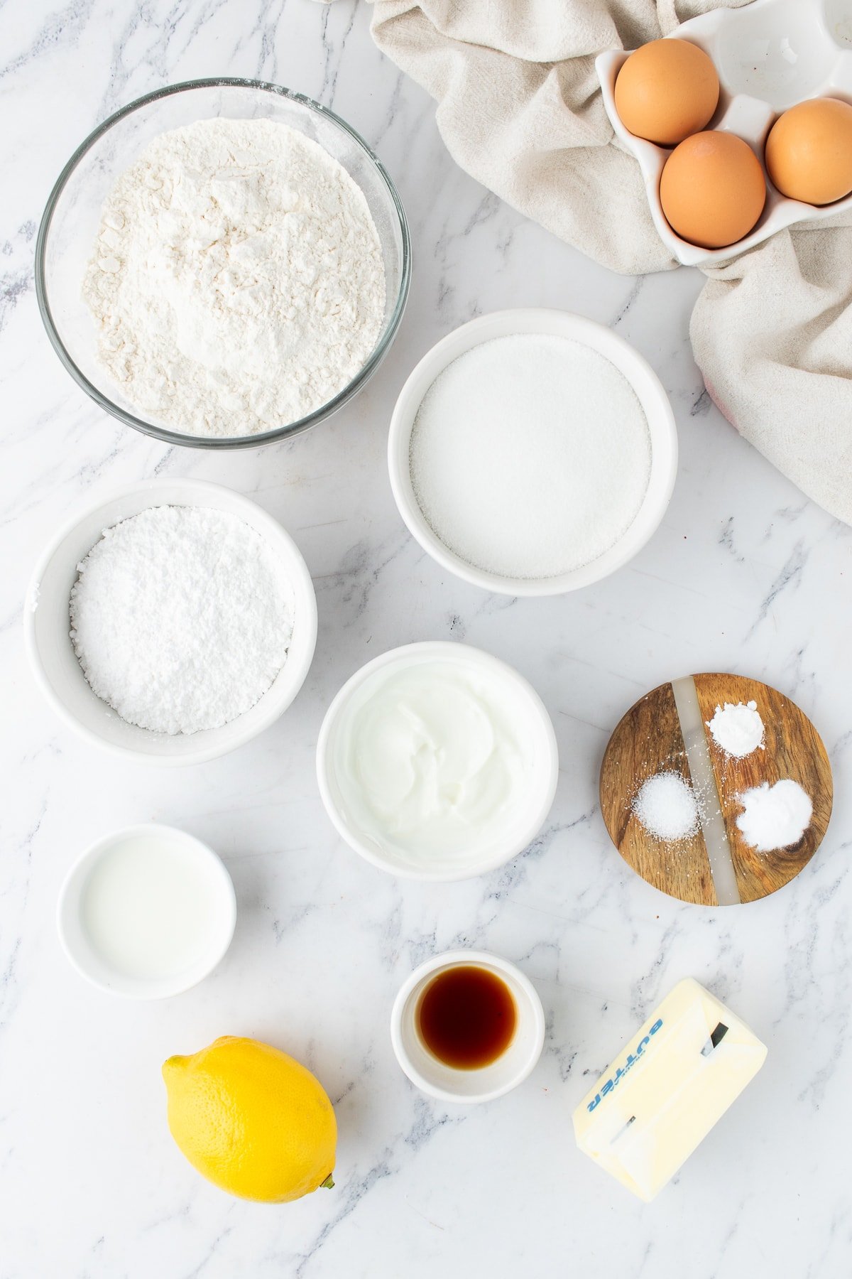 ingredients needed to make lemon pound cake