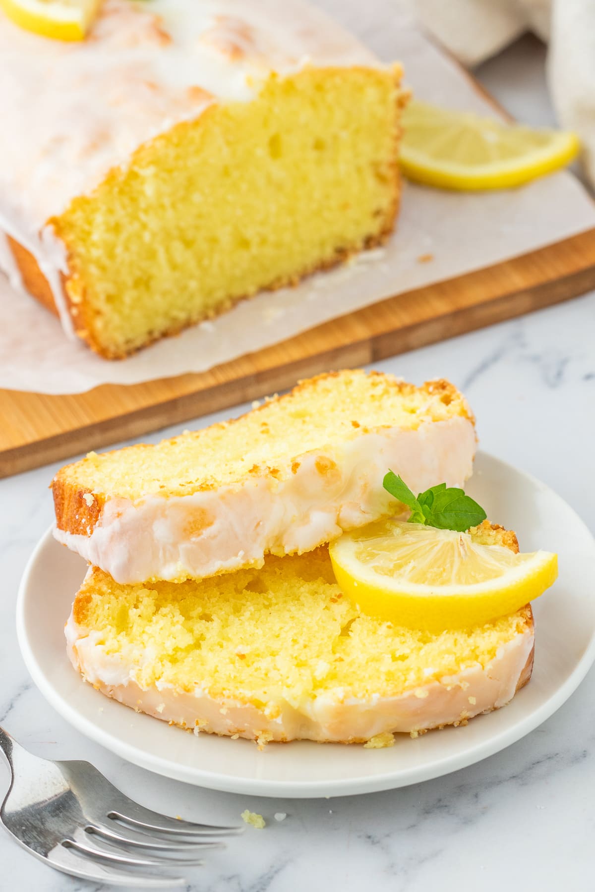 slices of lemon pound cake