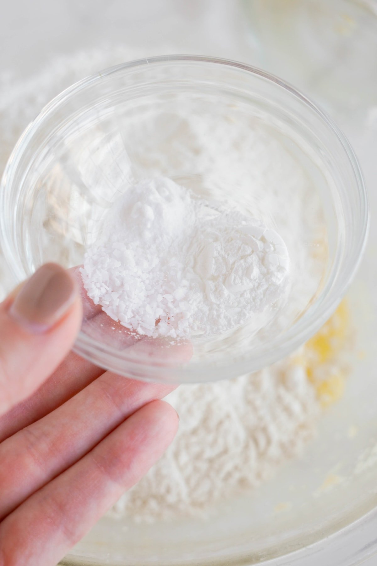 dry ingredients being added to batter for Lemon White Chocolate Cookies