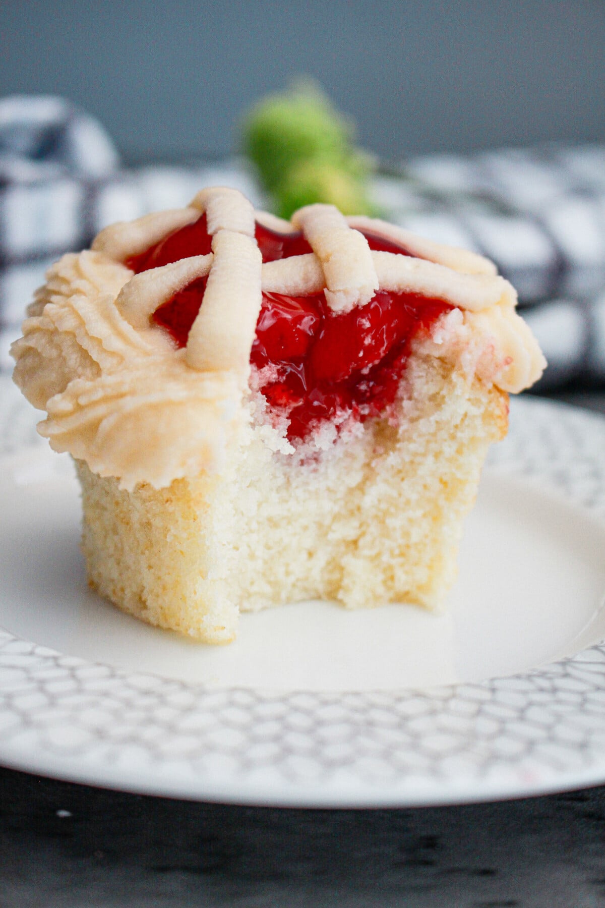 Cherry pie Cupcakes with a bite taken out