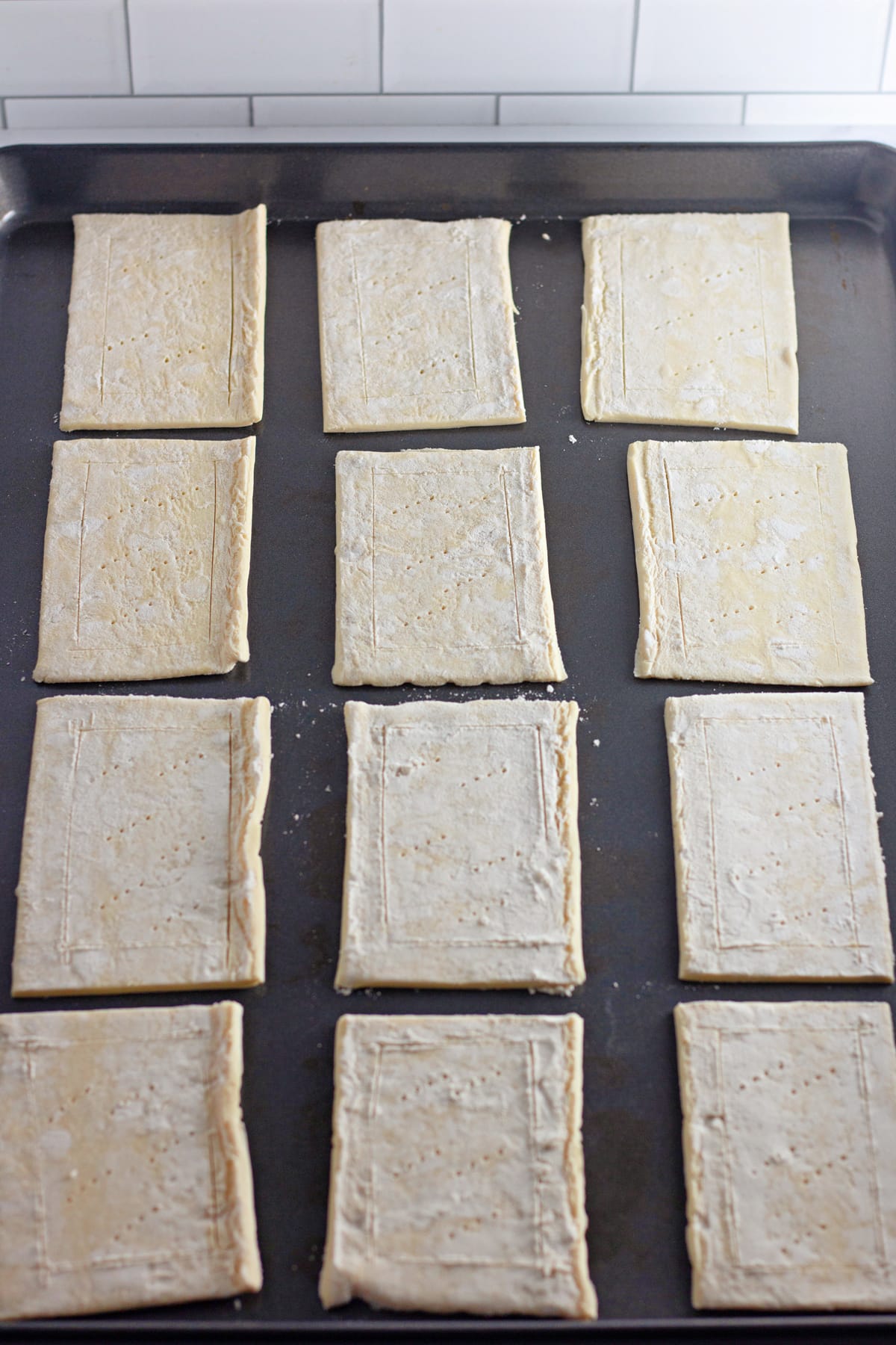 rectangles of puff pastry for cherry danish