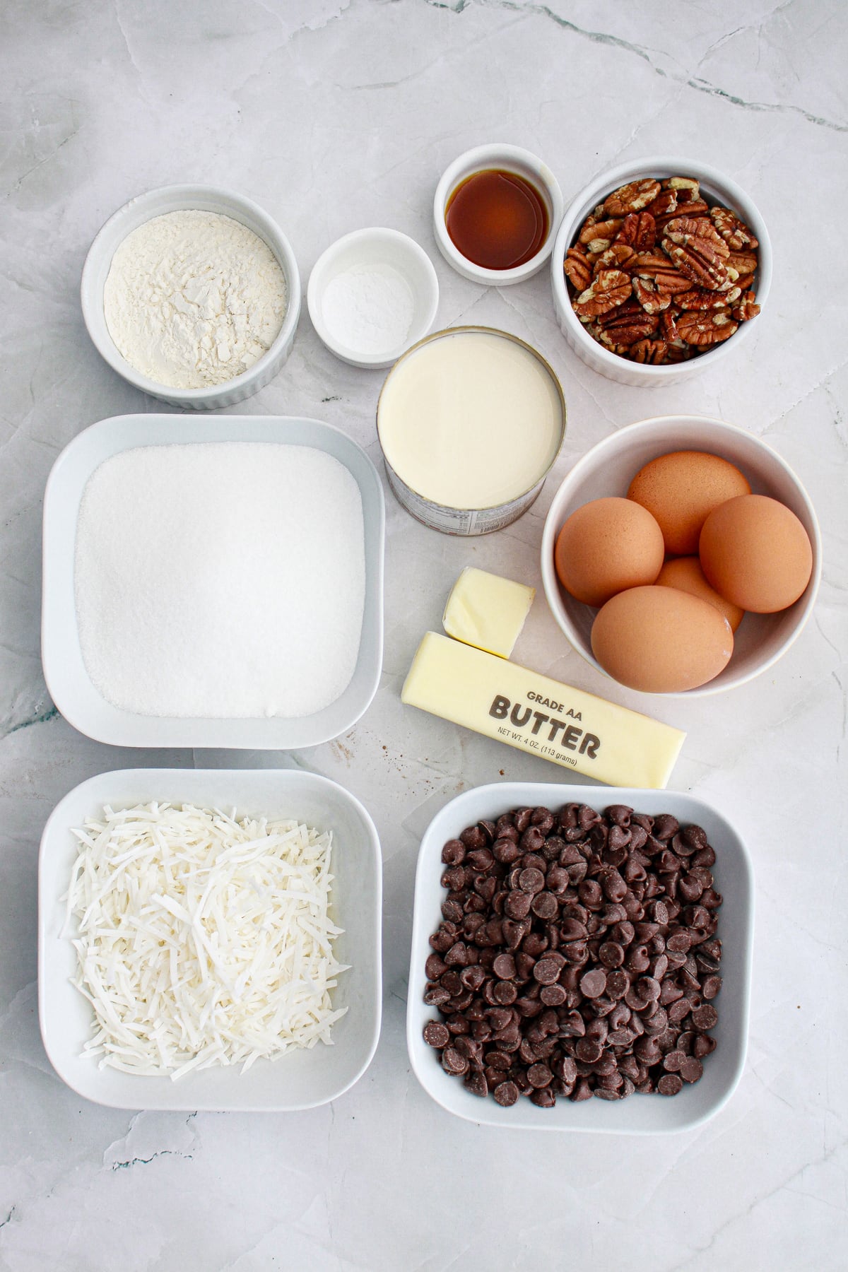 ingredients needed to make German chocolate cookies