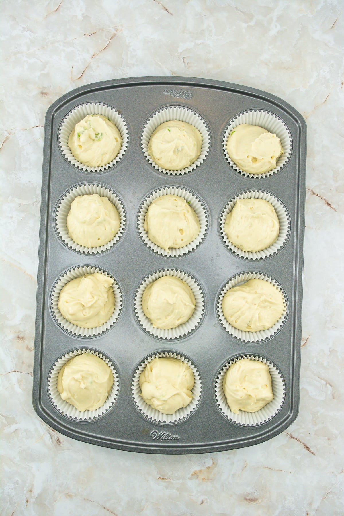 key lime cupcakes in cupcake pan