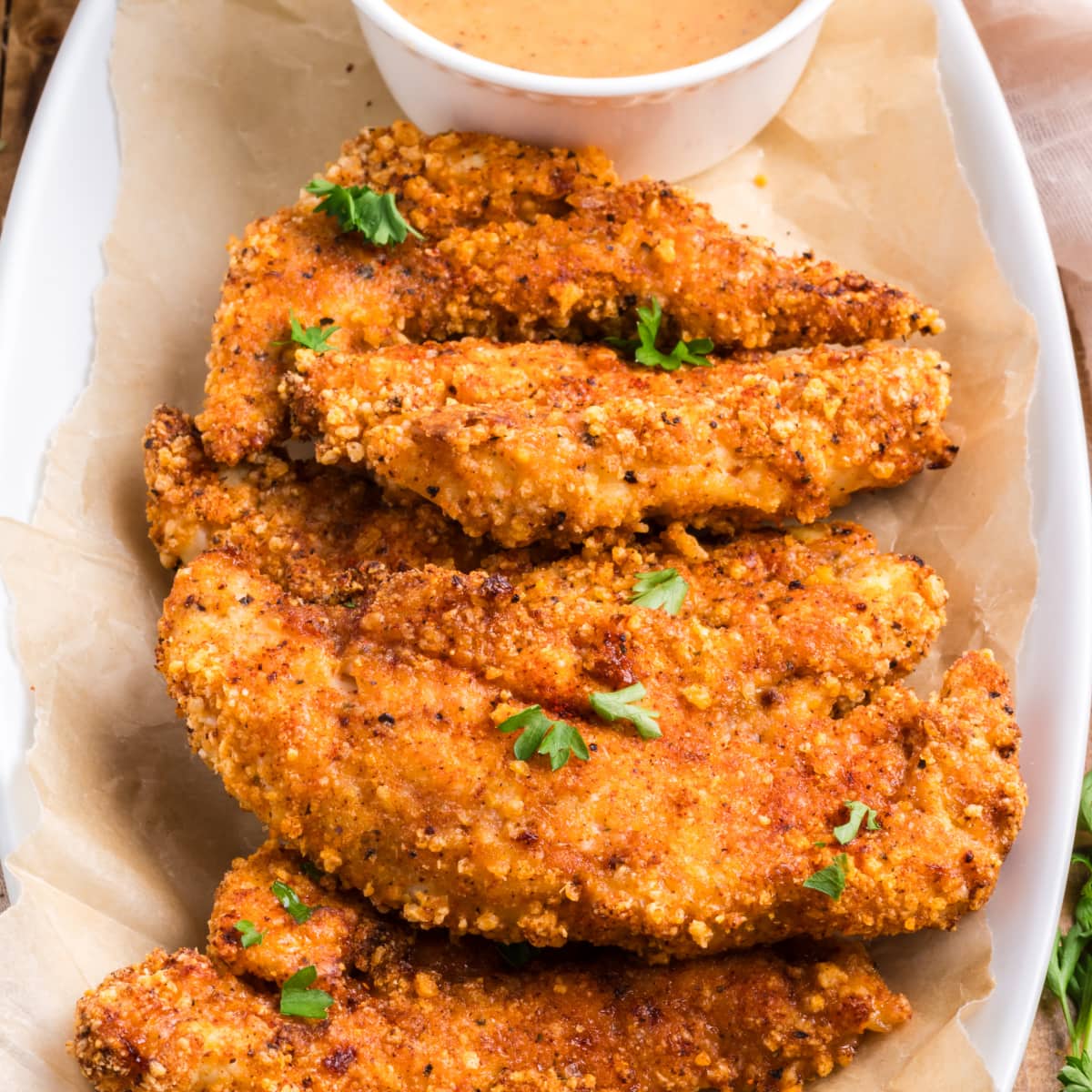Air Fryer Chicken Tenders with dipping sauce