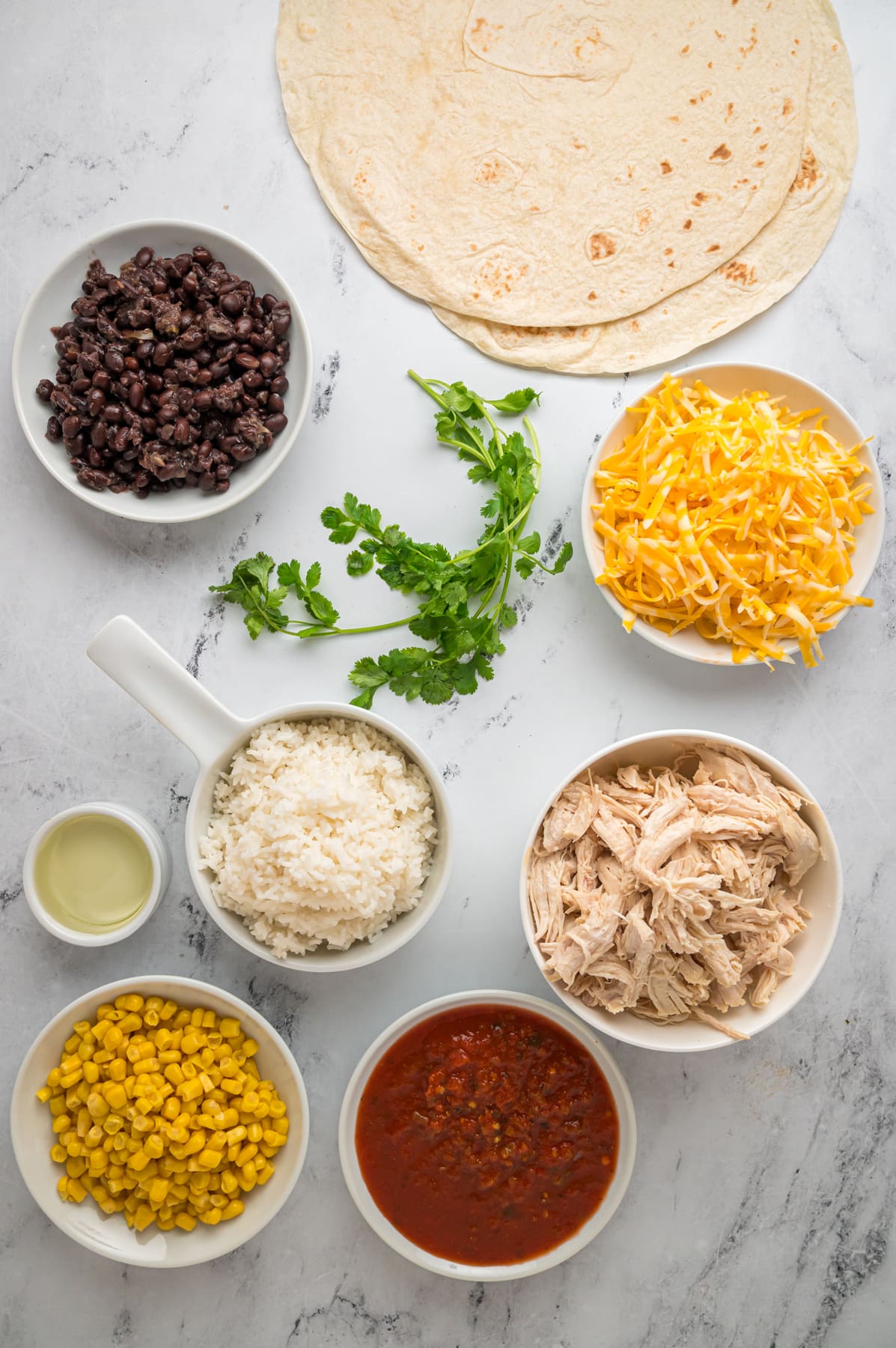 ingredients needed to make Chicken Chimichanga