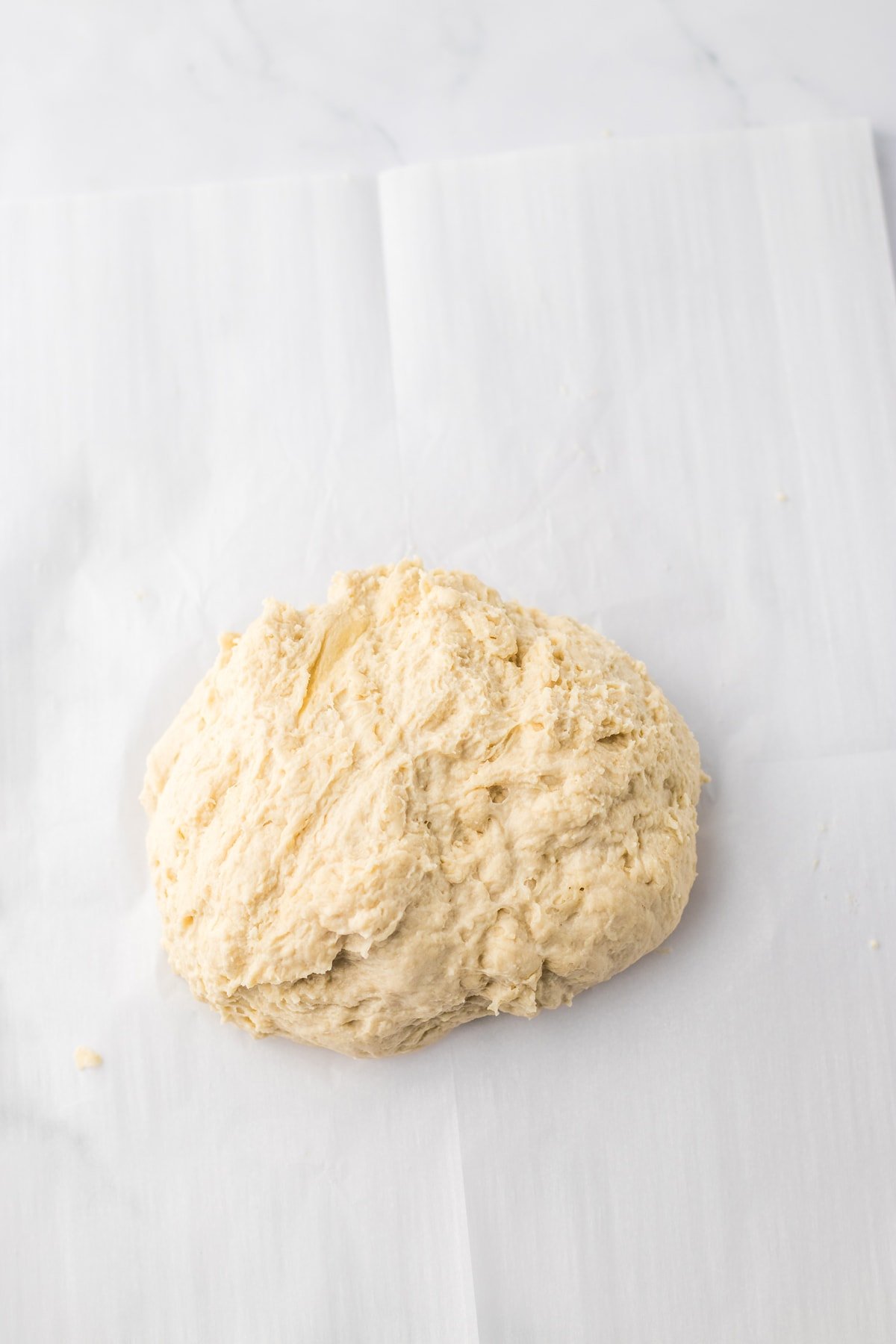 Crock Pot Bread dough on parchment paper