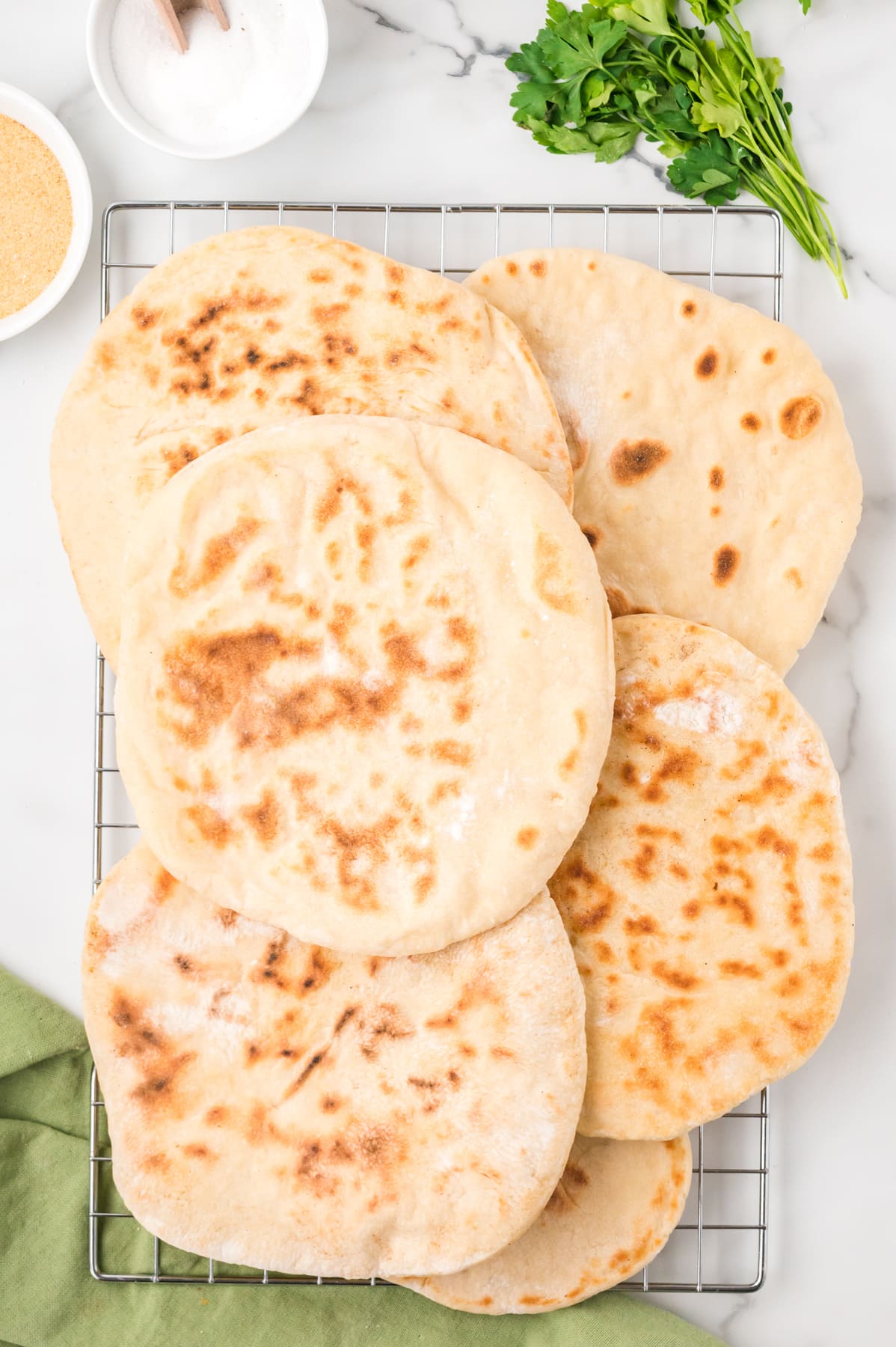 Naan Bread on wire rack