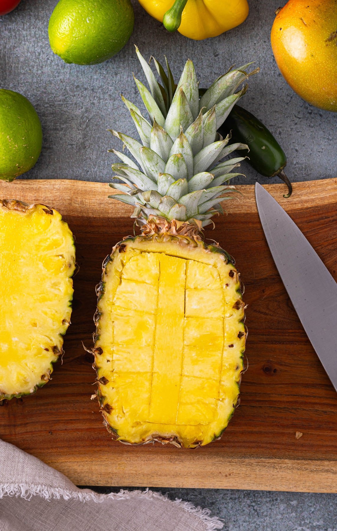 pineapple cut into pieces for Pineapple Salsa
