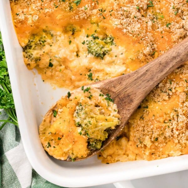 Cheesy Broccoli Rice Casserole feature