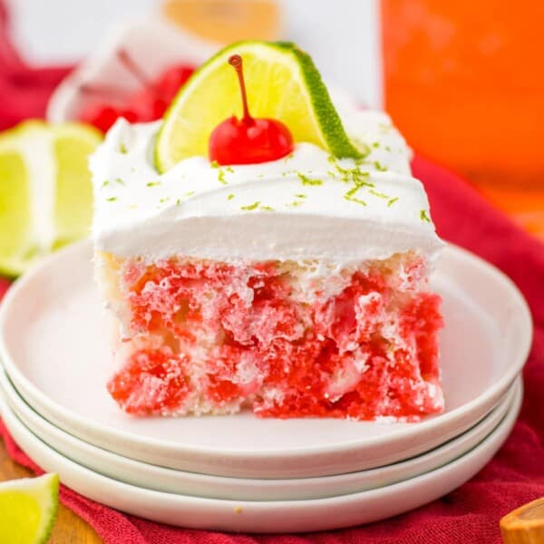 Cherry Limeade Poke Cake feature
