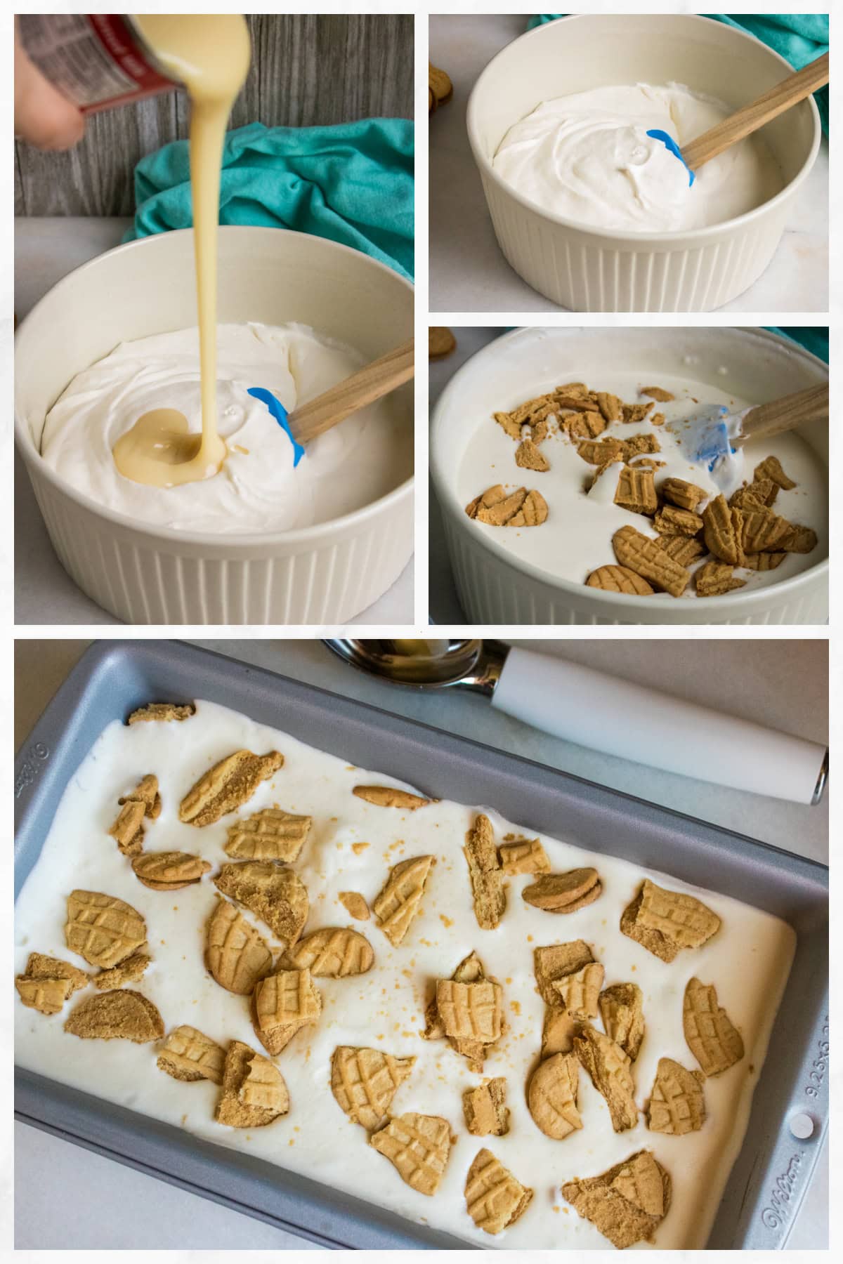 making homemade Nutter Butter ice cream