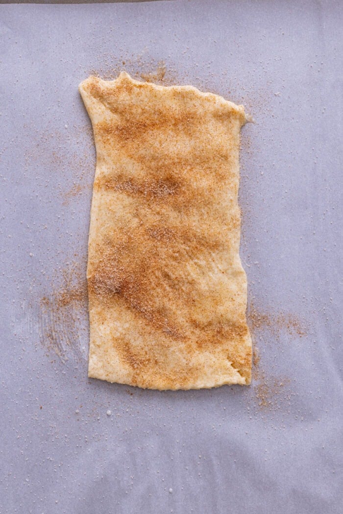 Crescent dough topped with cinnamon sugar