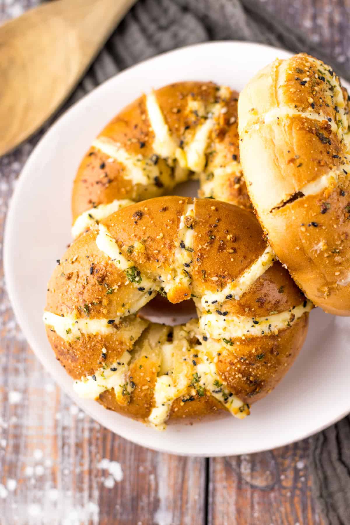 stuffed bags on white plate