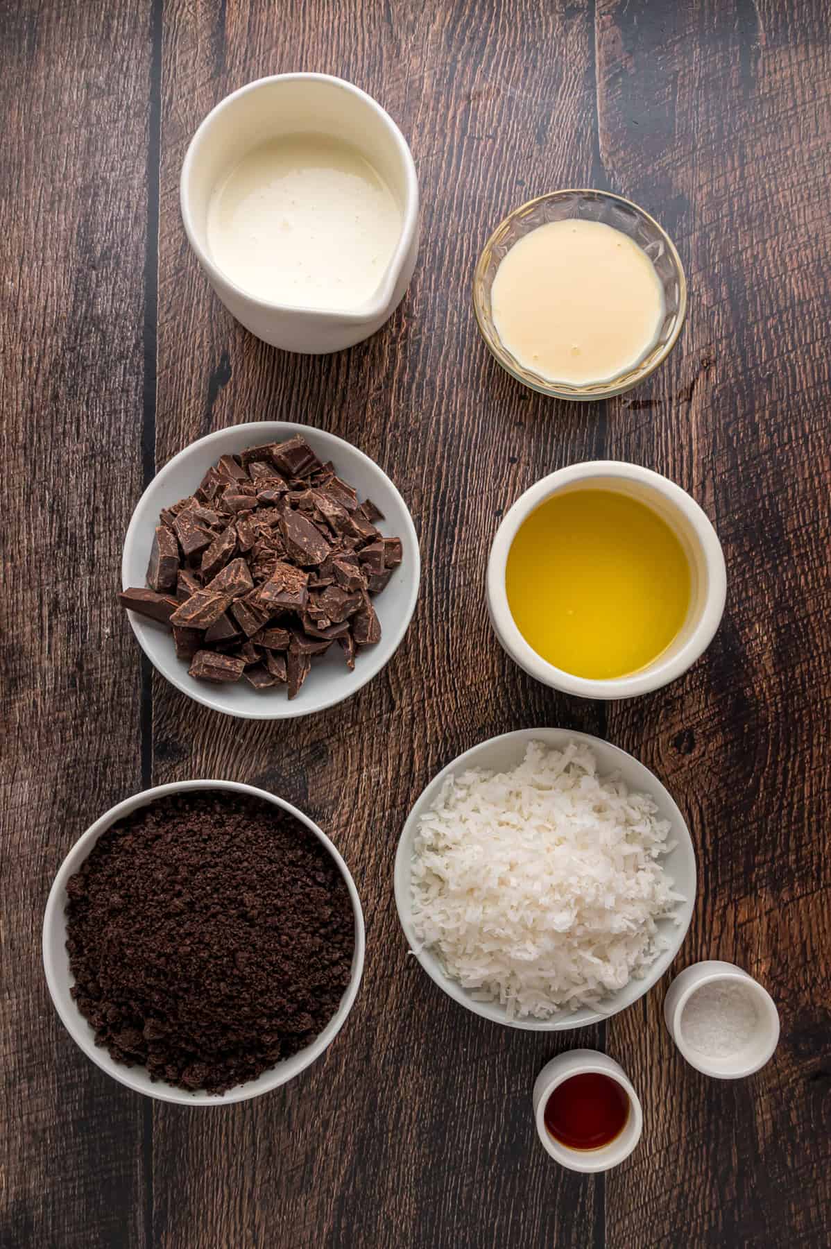 Ingredients needed to make German chocolate pie
