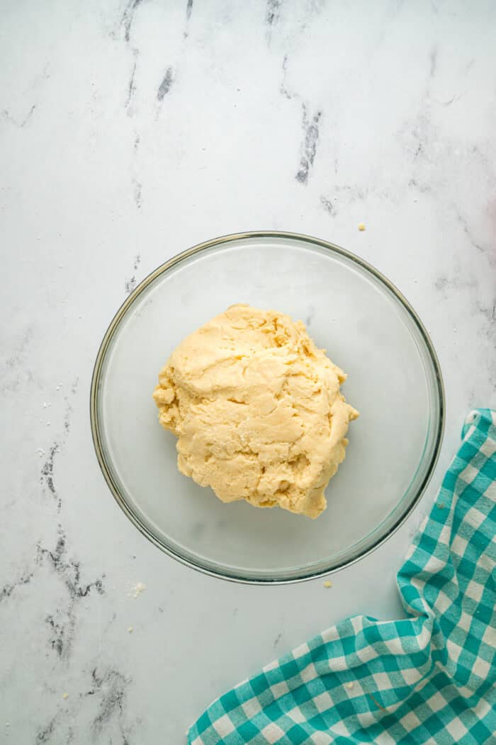 Sugar cookie dough in a bowl