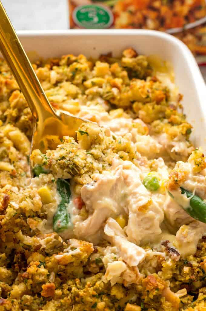 Chicken and Stuffing Casserole l Kitchen Fun With My 3 Sons