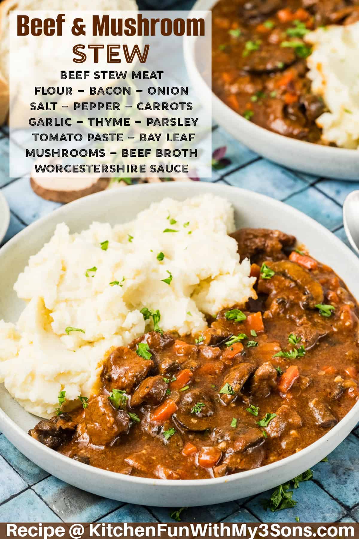 Beef and Mushroom Stew l Kitchen Fun With My 3 Sons