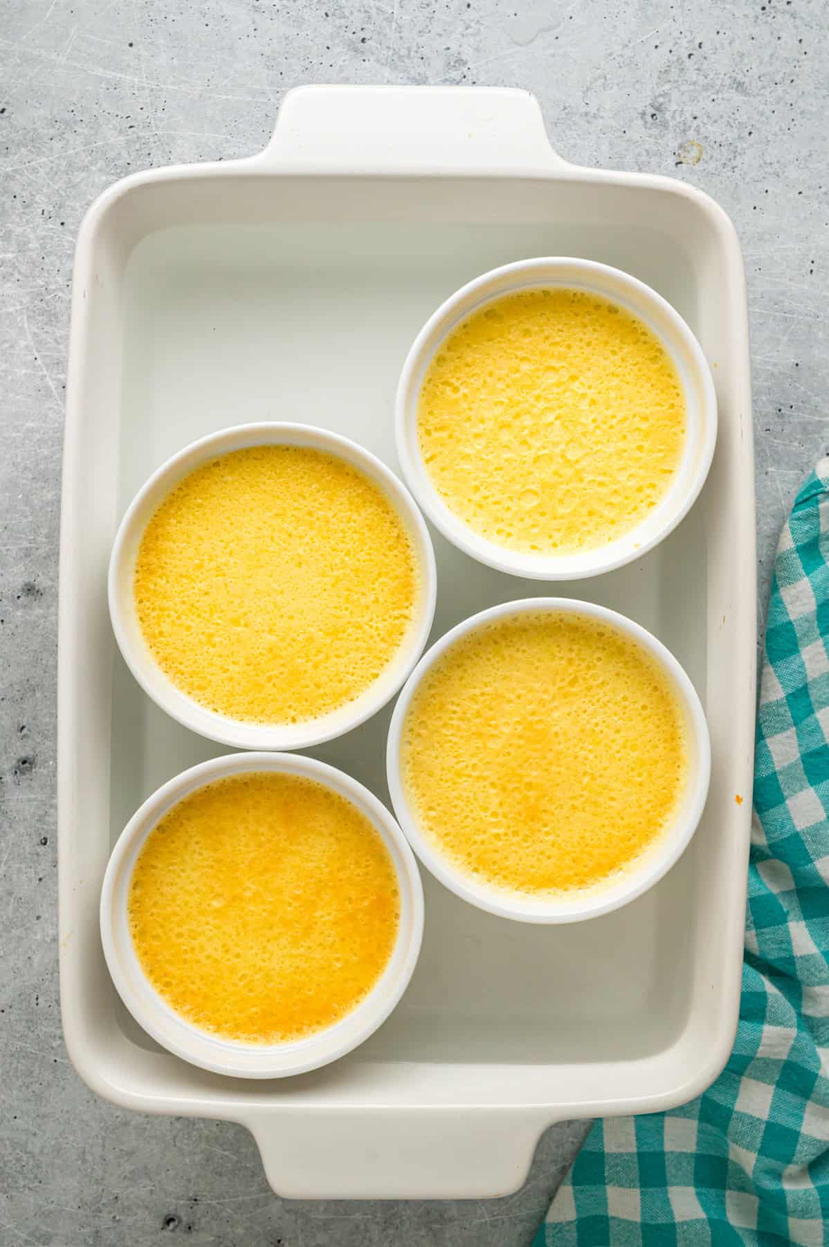 Creme brulee in ramekins