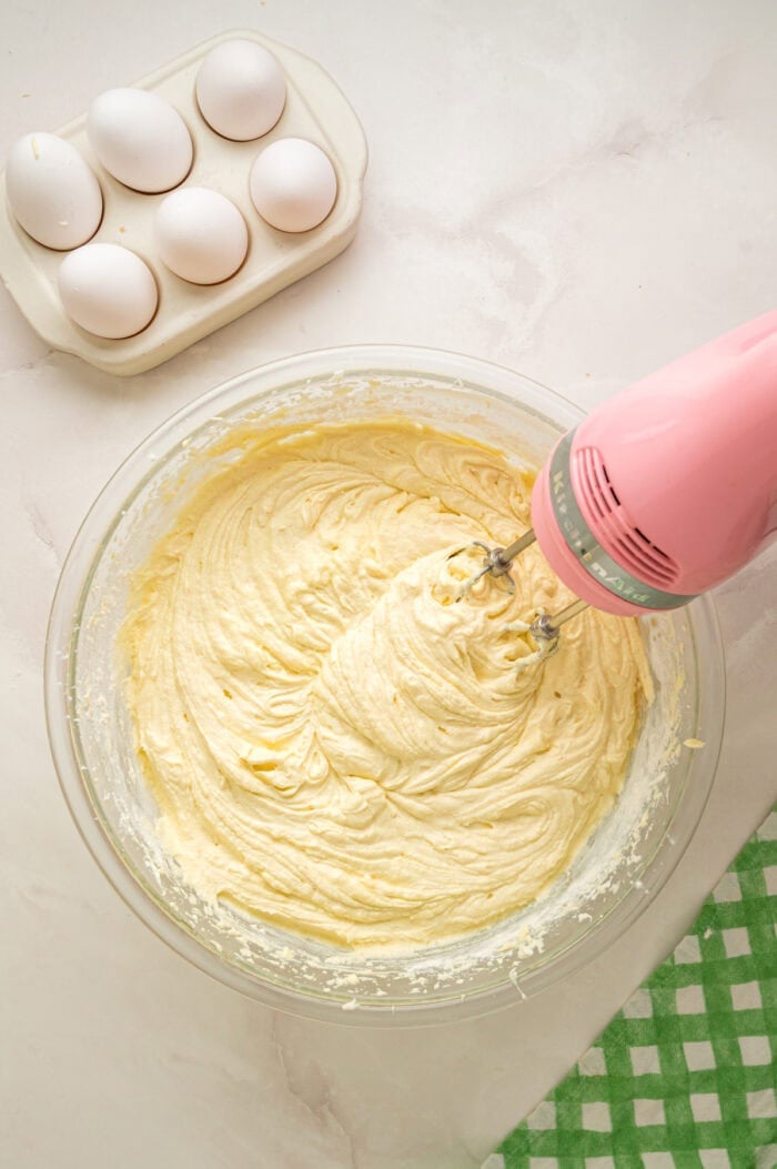 Ultra moist and dense with a tender crumb, this Cream Cheese Pound Cake offers a rich buttery vanilla flavor. Mixing pound cake batter