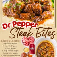 Dr Pepper Steak Bites pin