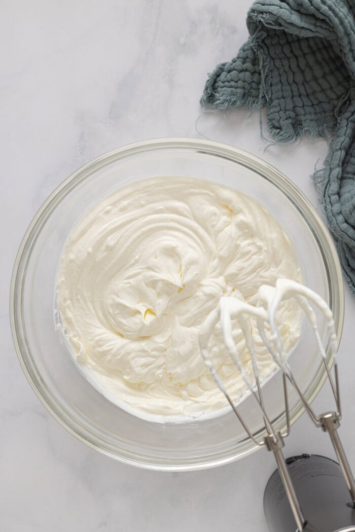 Sour cream and cream cheese in a bowl