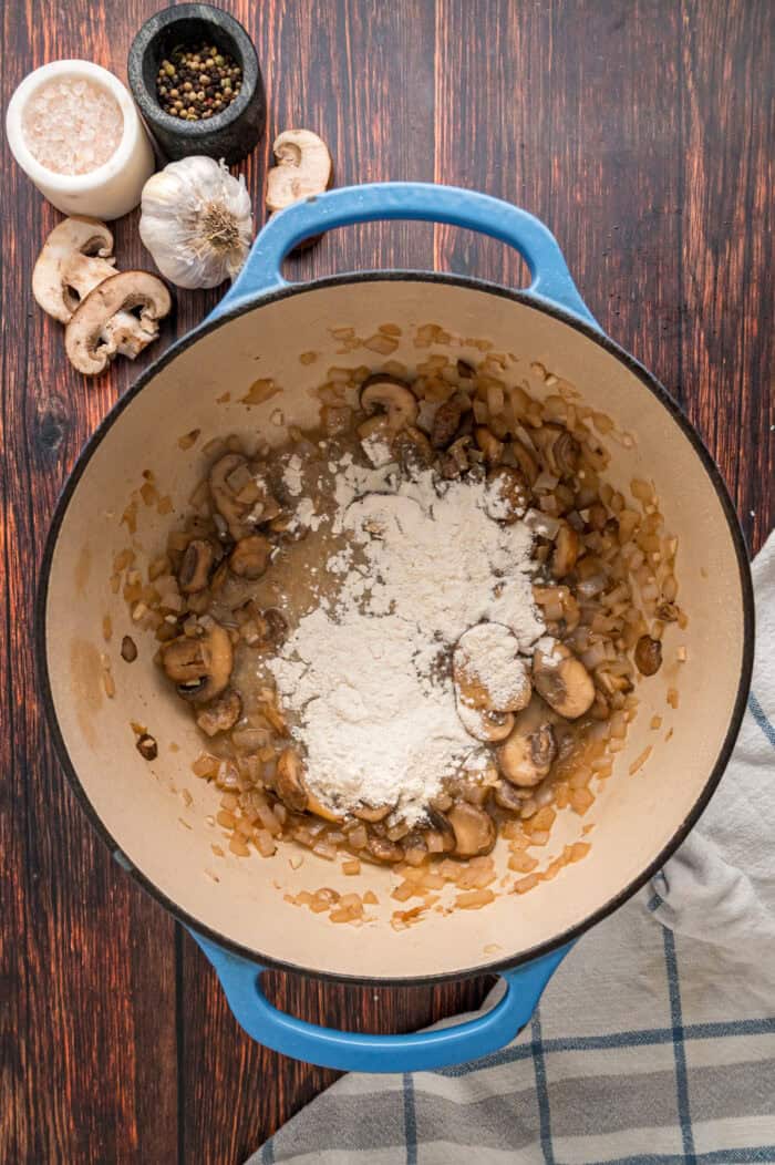 Flour added to a roux