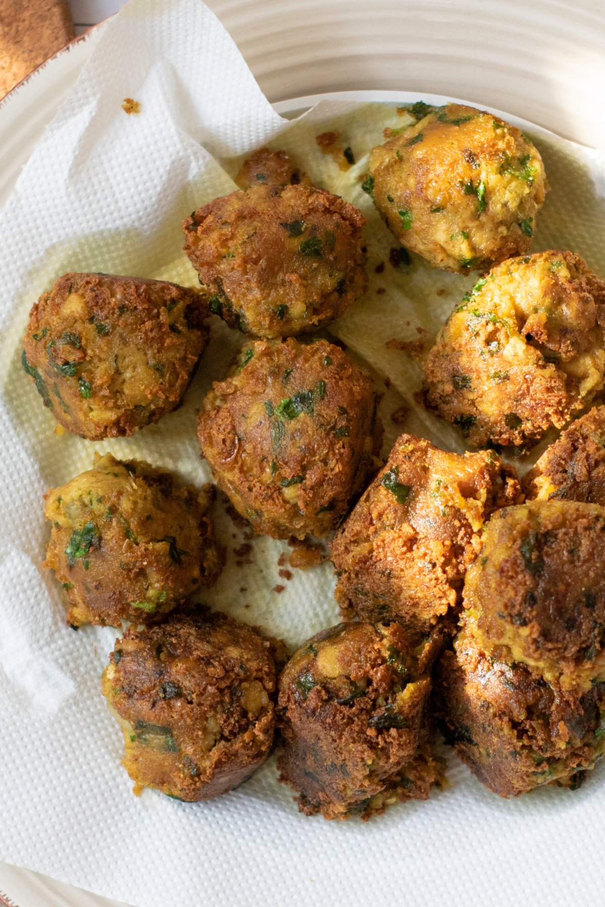 fried falafel balls on a plate
