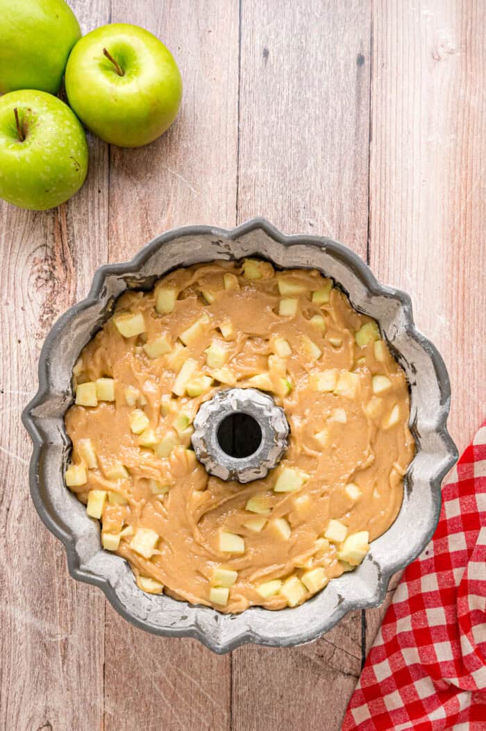 Unbaked apple bundt cake
