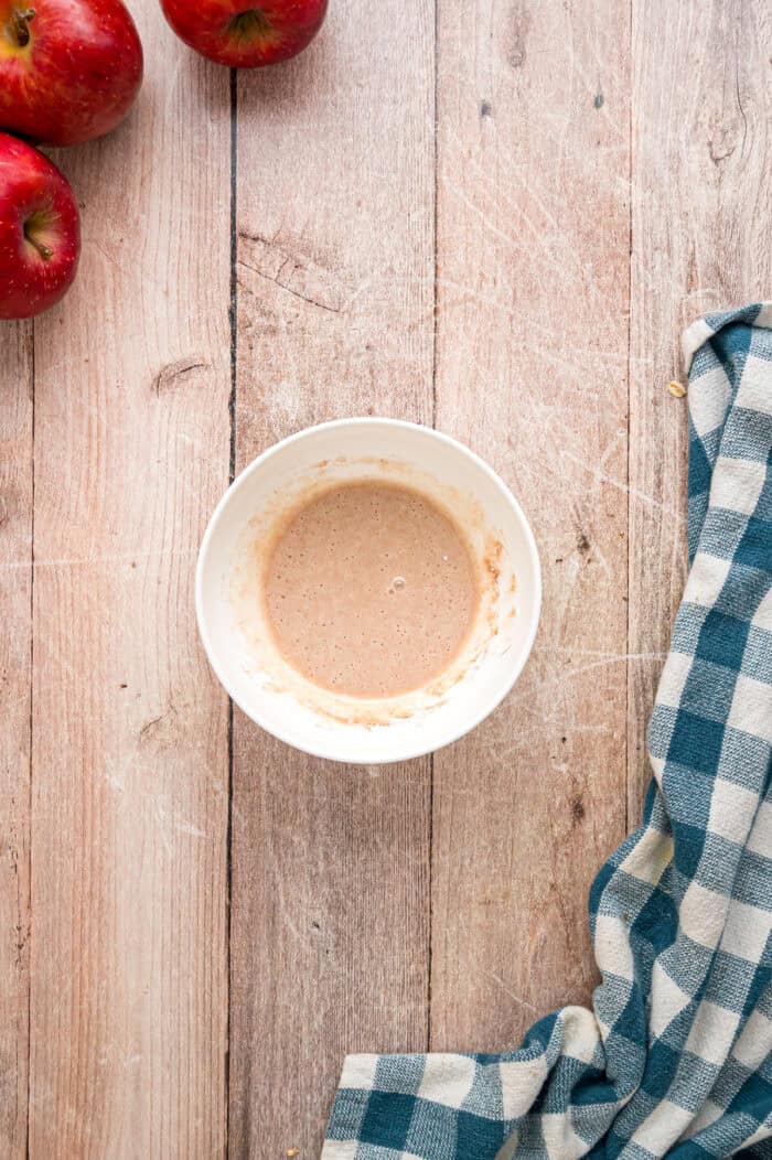 Cinnamon glaze in a bowl