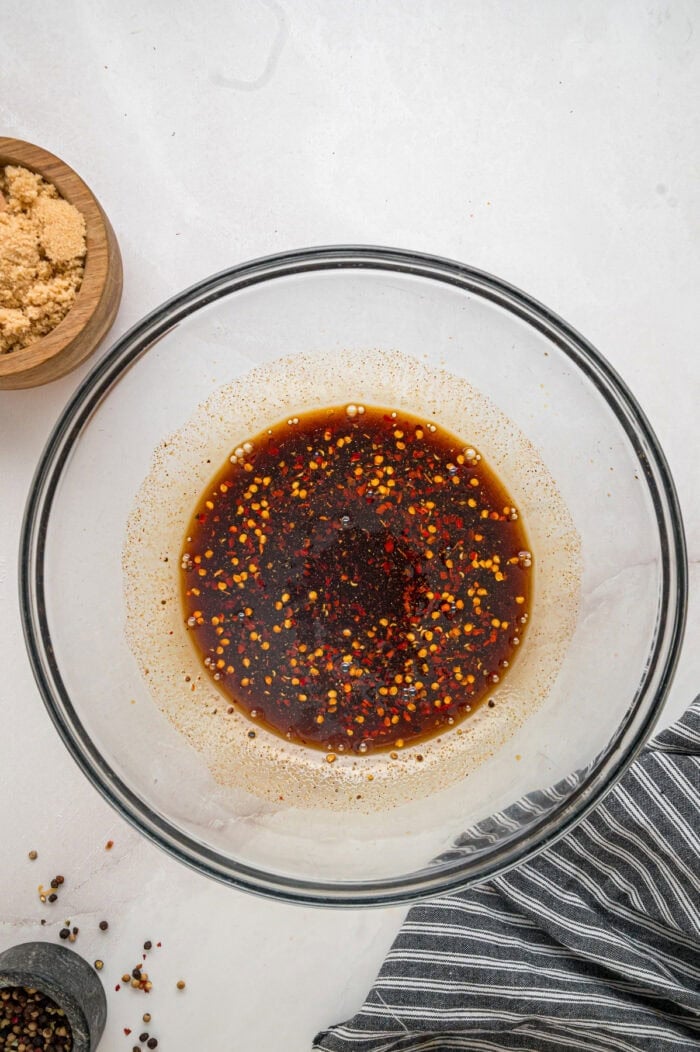 Marinade for beef jerky recipe in a bowl