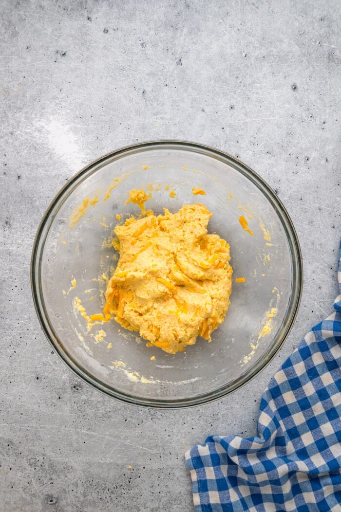 Cornbread batter in a bowl