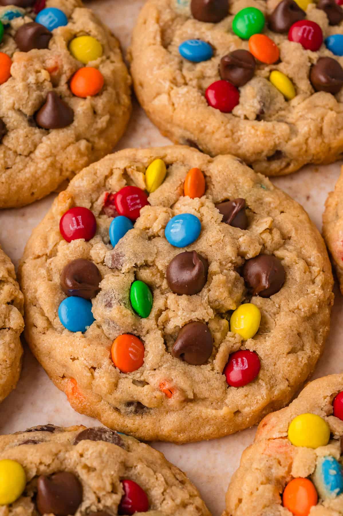 Close up of a monster cookie