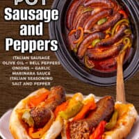 Slow Cooker Sausage and Peppers pin