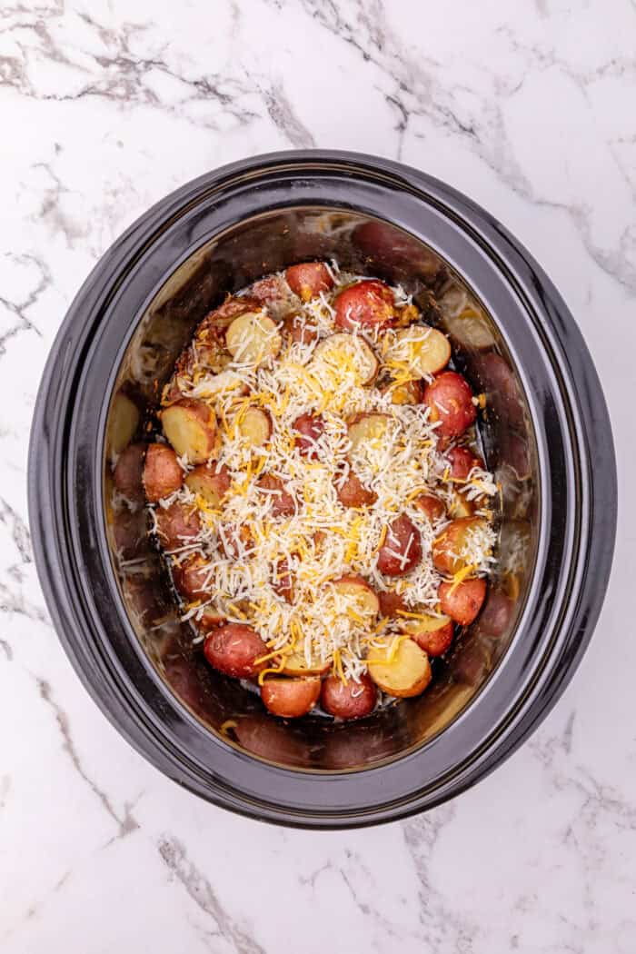 Cheesy ranch potatoes in the crockpot