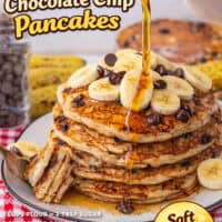 Banana Chocolate Chip Pancakes pin