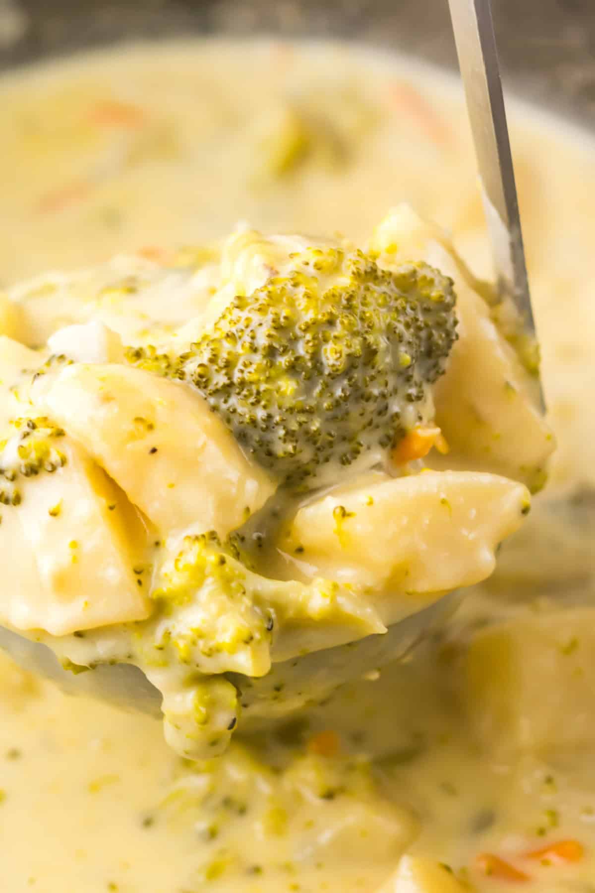 Broccoli Potato Soup in a spoon